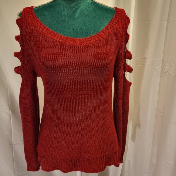 Venus Red Cut-out Sweater Long Sleeve M - Picture 1 of 11
